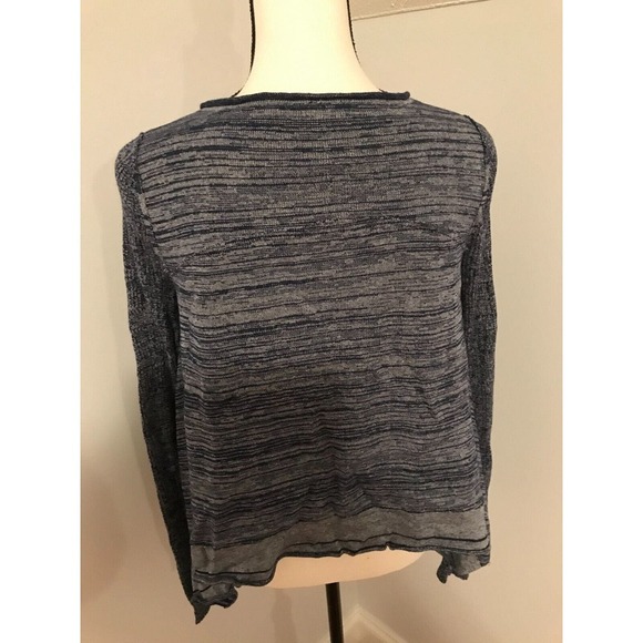 Free People Blue Space Dye Drapey Never Again Cardigan Sweater Hook & Eye Front - Picture 3 of 9